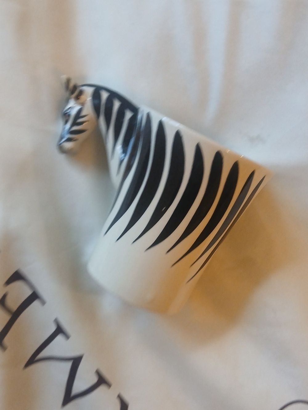 Zebra Handle Ceramic Mug - Black & White